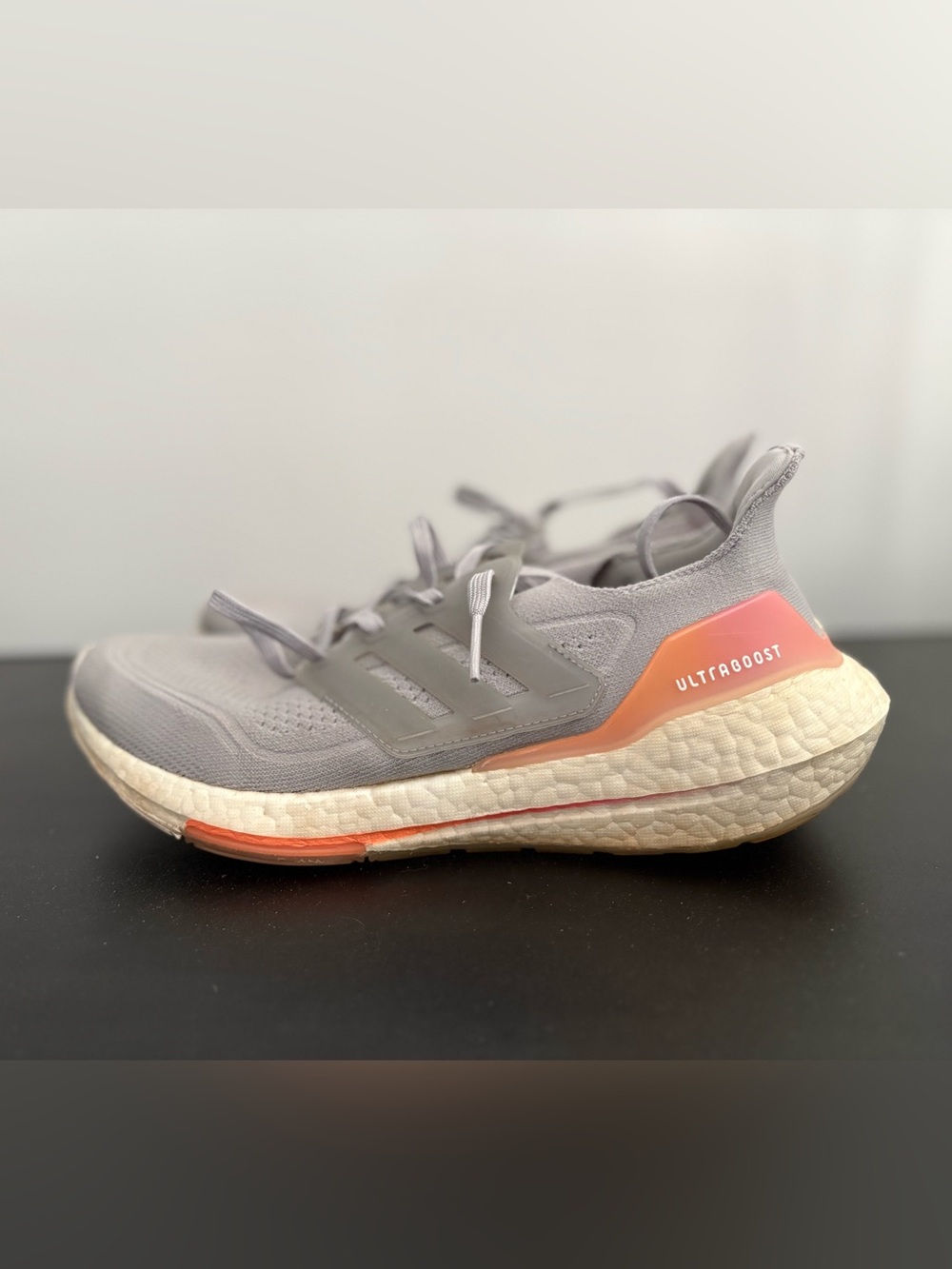 adidas Ultraboost Women's Gray with Peach Accent Running Shoes